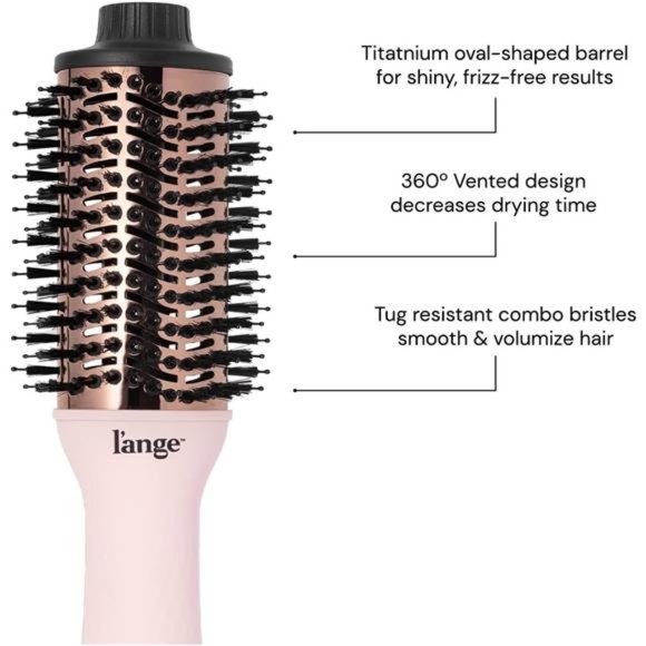 L'ANGE HAIR Le Volume 2-in-1 Titanium Brush Dryer Blush,60MM Hot Air Blow Dryer - Picture 4 of 6